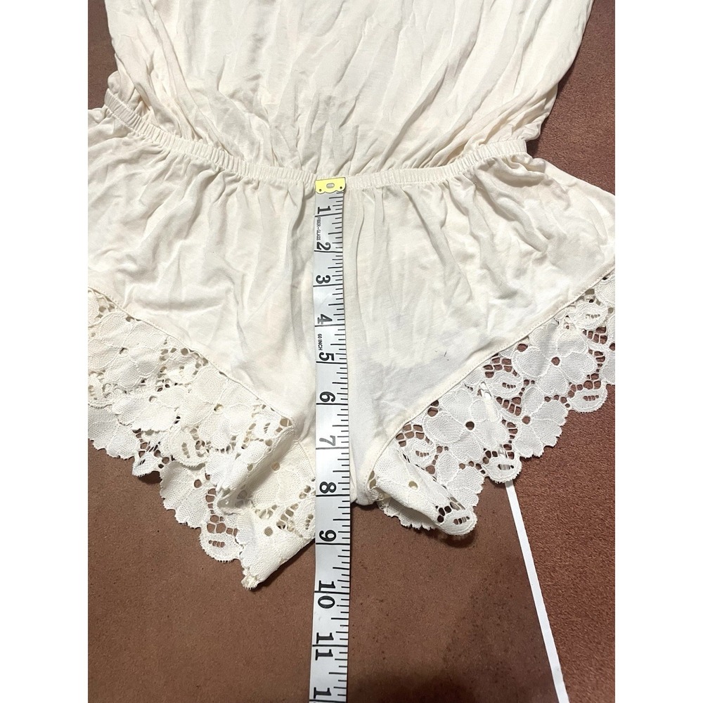 EBERJEY $138 Ivory Naya Lace Teddy Romper Sleepwear Size XS Soft Comfort Elegant - Picture 7 of 15